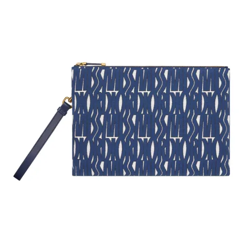 DIOR Хлопок с коровьей кожей клатч женский белый и синий