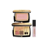 Тени для век #Золотистая Розовая + Монохромный Румяна #818 + Светящийся блеск для губ #806