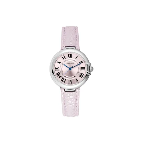 TELENSOSU Hua Xi Collection Little Beauty Кварцевый механизм Естественная кожа Ремешок Часы Женские часы