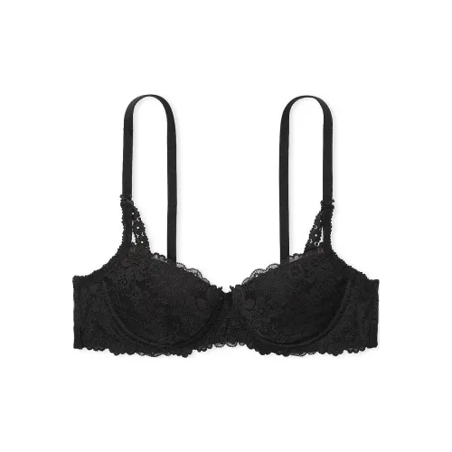 Victoria's Secret Розовый Wink Легко Подкладанный Бюстгальтер-Бальконет Чисто Черный Бюстгальтер Женский Чисто Черный