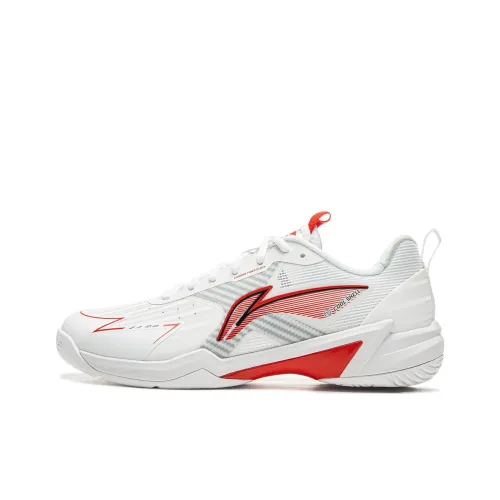 LiNing Противоскользящая Износостойкая Дышащая Низкая Обувь для Бадминтона Унисекс Белый Красный