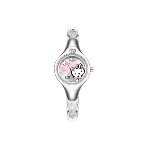 Hello Kitty GOOD Looking Цепочка Часы Кварцевый механизм Сплав Ремешок Часы Женские Часы Розовый Циферблат Часов