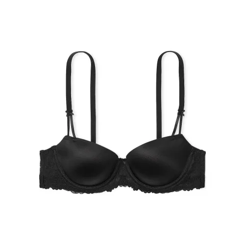 Victoria's Secret Розовый Wink Легко Подкладанный Бюстгальтер-Бальконет Чисто Черный Бюстгальтер Женский Чисто Черный