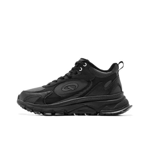 QIAODAN Casual Высокий Топ Черный/Lightning Серый с Подкладкой из Флиса Мужской