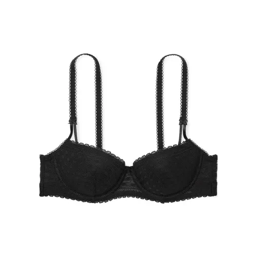 Victoria's Secret Розовый Wink Легко Подкладанный Бюстгальтер-Бальконет Чисто Черный Бюстгальтер Женский Чисто Черный