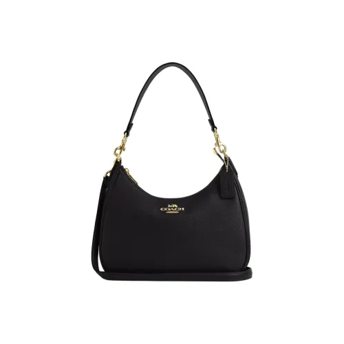 COACH Teri Litchi Grain Кожа Сумка через плечо Сумка на плечо Большая Женская Черная