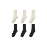6 пар (3 молочно-белых + 3 черных)