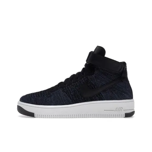 Nike Air Force 1 Slip Resistant Abrasion Resistant MID Топ Скейтборд Кроссовки Мужской Черный