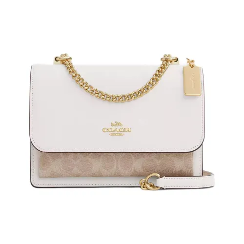 COACH Klare Холст с покрытием и гладкая кожа Сумка через плечо Сумка на плечо Маленькая Женская Мел