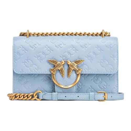 PINKO Сумка через плечо из коровьей кожи маленькая женская светло-синяя