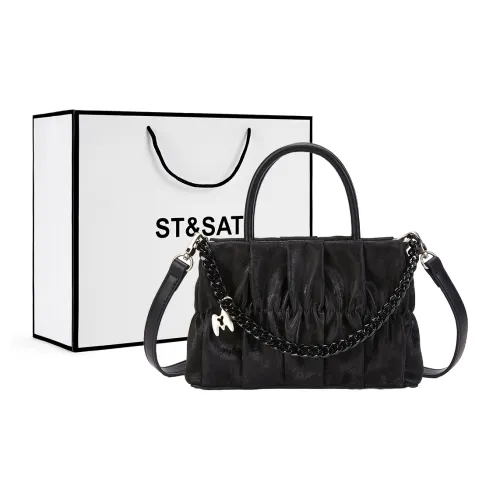 ST SAT Синтетическая кожа Одно плечо Сумка Стандартная Женская Черная Белая