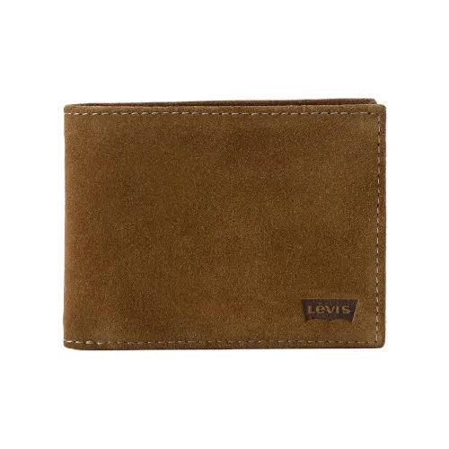 Levi's Коровья кожа крупнозернистая текстура кошелек мужской темно-коричневый