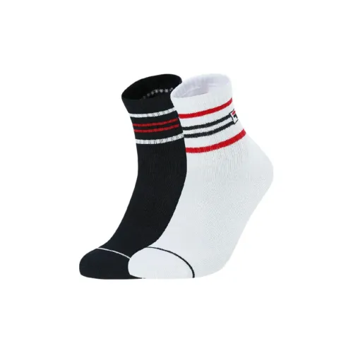FILA ORIGINALE 2 шт черный+белый женские носки MID до икры
