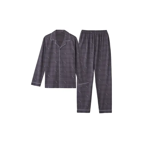 LEZIYUN Серый Мужской Пижамный Комплект
