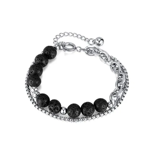 VAN GOGH Титановый стальной браслет мужской серебристый черный