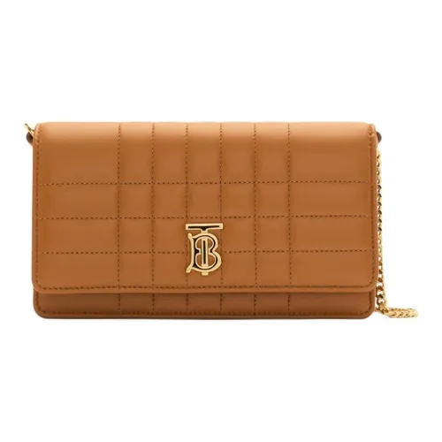 Burberry Lambskin Crossbody Clutch Women's Maple Brown