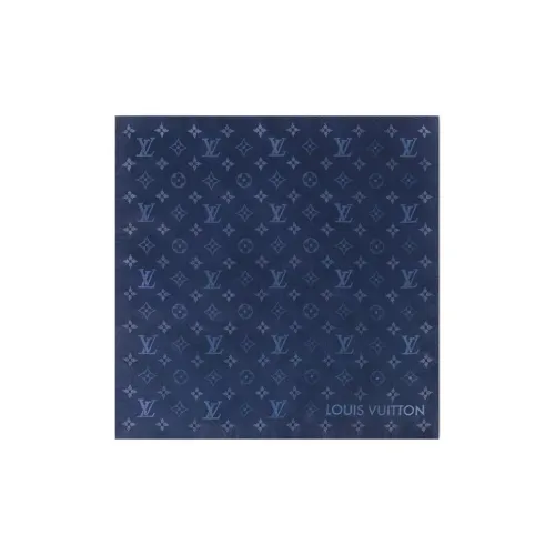LOUIS VUITTON Шарфы из шелка Тутовый Мужской Синий
