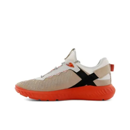 Ecco Низкий Топ Повседневная Обувь Мужская Бежевая Красная