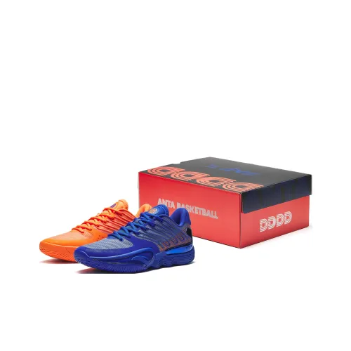 ANTA Instant 2 Амортизация Износостойкие Низкие Баскетбольные Кроссовки Мужские Синие Оранжевые