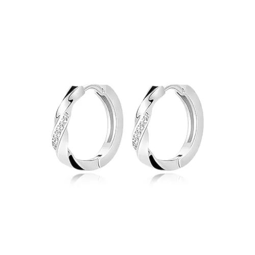 SHK Серьги из меди и сплава с цирконием унисекс серебро