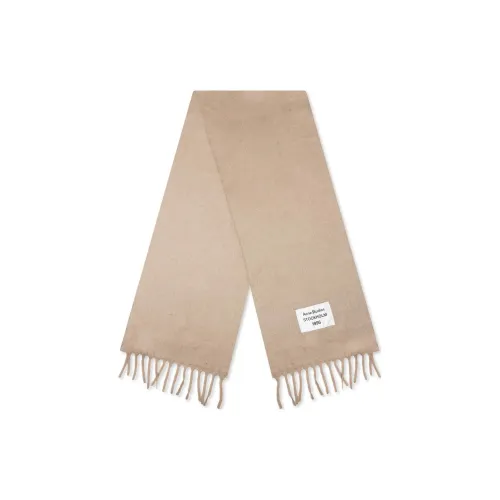 ACNE STUDIOS Шерстяные вязаные шарфы Женские Бежевый