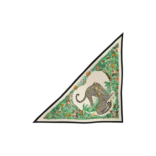 HERMES Кашемир Шелк Mulberry Палантины Женские Черный Многоцветный