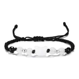 Котенок Браслет из плетеной веревки (Белый кот)