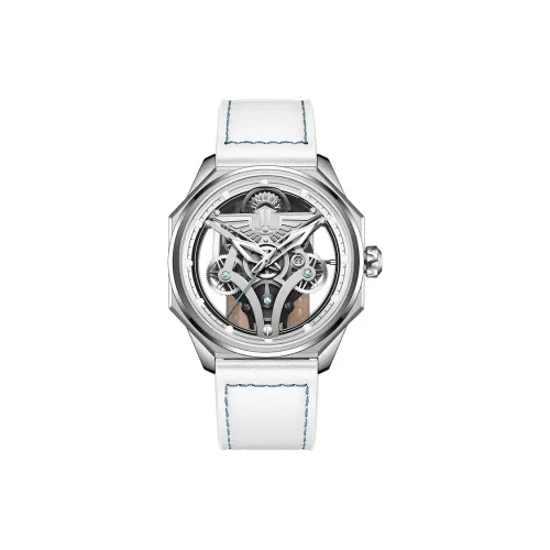 JINLERY Механические часы с кожаным ремешком женские с циферблатом в виде скелета