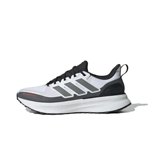 Adidas ULTRARUN 5 Slip Устойчивый к истиранию Низкий Топ Беговые кроссовки Мужские Белый Серый