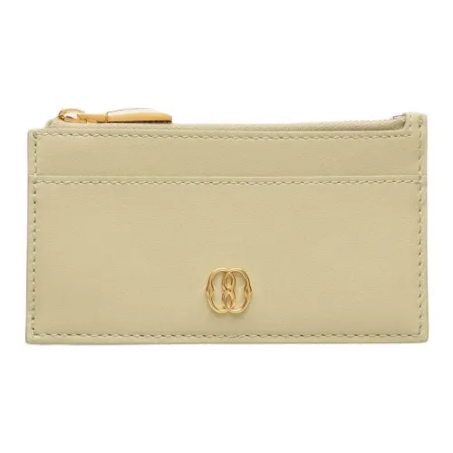 BALLY Emblem Однотонный Телячья кожа Молния Монета And Держатель для карт Женские Светло-зеленый