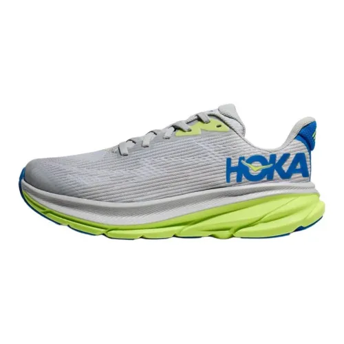 HOKA ONE ONE Clifton 9 Детская беговая обувь Низкий топ Серый Синий Школьный возраст