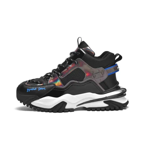 Yi Jiabao Slip-resistant Abrasion-resistant High Top Casual Shoes Men's Black Yi Jiabao Противоскользящие Износостойкие Высокие Топы Повседневная Обувь Мужская Черная