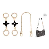 Чёрный клевер четырёхлистный (один) цепь-удлинитель *2 + декоративная цепочка 40 см