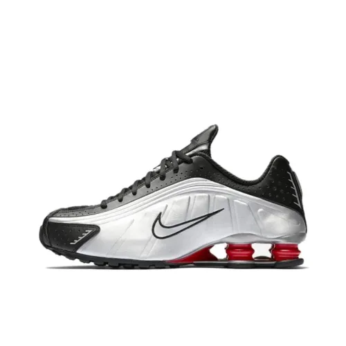 Nike Shox R4 Low Топ Беговые кроссовки Унисекс Серебристый Черный Выпуск 2024 года