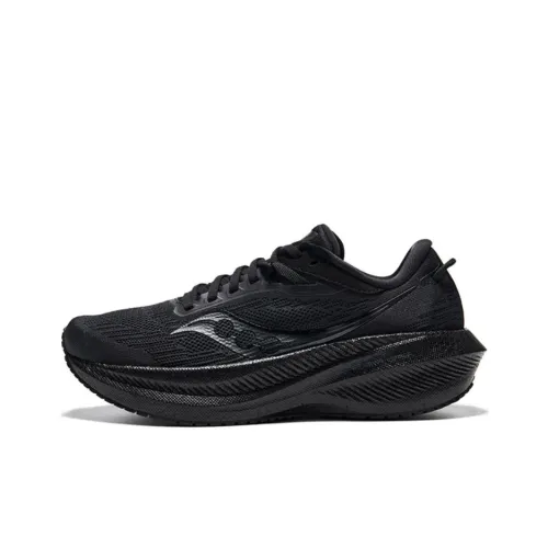 Saucony Triumph Victory 21 Low Топ Тренировки Спринт Городской Коммутирование Беговые кроссовки Женские Черный