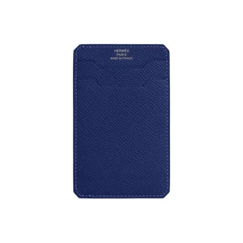 HERMES Городской Epsom Телячья кожа Держатель для карт Мужской 73 BLEU Saphir Сапфирово-синий