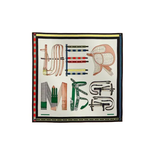 HERMES Кашемир Шелк Палантины Женские Белый Зеленый Красный