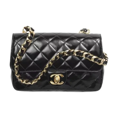 CHANEL Яркий Овчина Сумка через плечо Сумка Мини Женская Темно-Серый