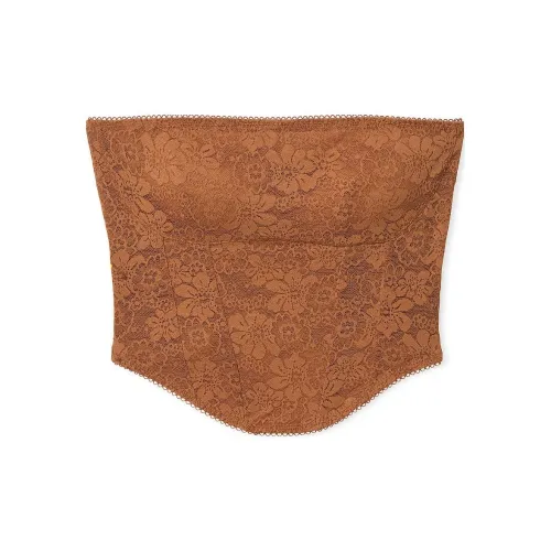 Victoria's Secret Розовый Bralettes Топы The Cinched Кружево Без бретелей C Бюстгальтер Женские Карамель