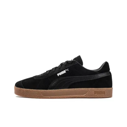 PUMA Club Abrasion-Resistant Низкие Кроссовки для Скейтбординга Унисекс Черно-Белые