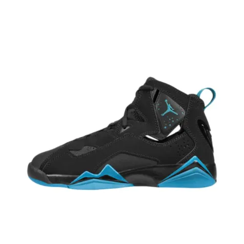 Джордан True Flight Slip Resistant Abrasion Resistant High Top Винтажные баскетбольные кроссовки Унисекс Черный Синий