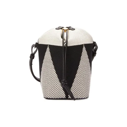 LOEWE Текстильная ведрообразная сумка сумка через плечо маленькая женская натуральный и черный