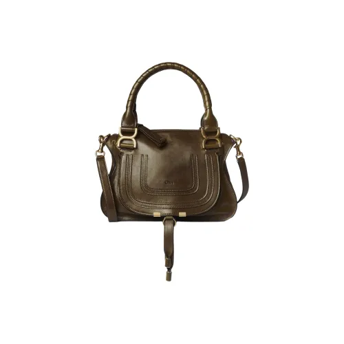 Chloe Marcie Телячья кожа Сумка через плечо Сумка Маленькая Женская Темный хаки