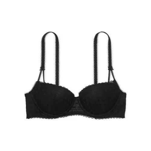 Victoria's Secret Розовый Wink PUSH Up Бюстгальтер Balconette Чисто черный Бюстгальтер Женские Чисто черный