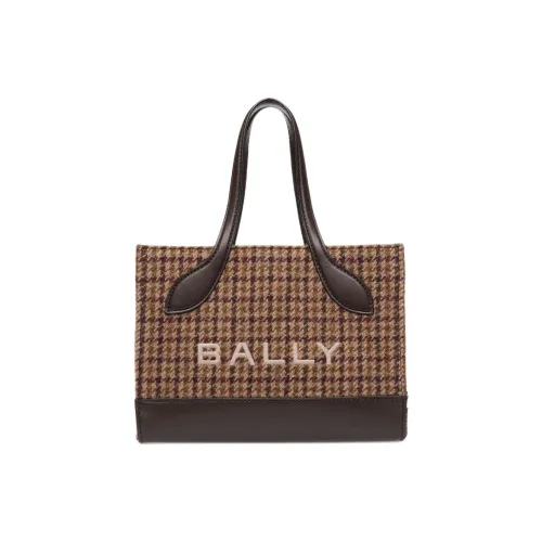BALLY Шерстяная ткань Тоут Сумка Сумка для покупок Сумка через плечо Мини Женская Коричневая