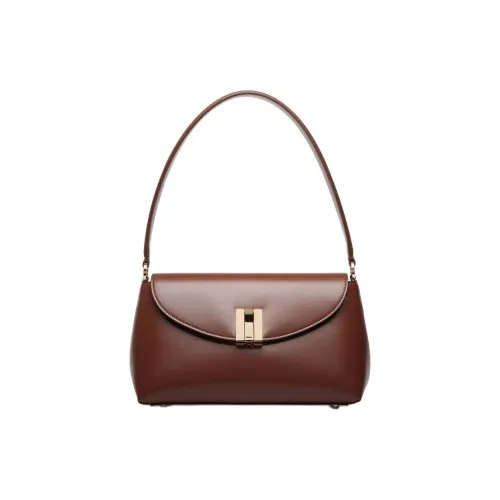 BALLY Рельефная Телячья Кожа Сумка через плечо Маленькая Женская Коричневая