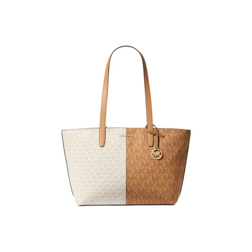 MICHAEL KORS Покрытый холст Одно плечо Сумка Средний Женская Белый и Коричневый