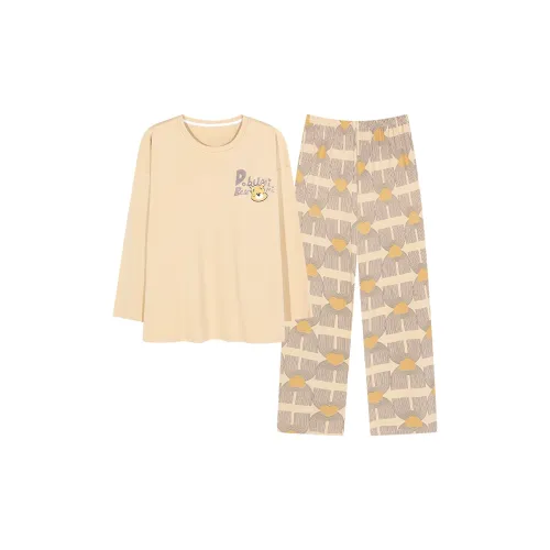 Mulong Family Пижамный комплект Женские Имбирно-желтый