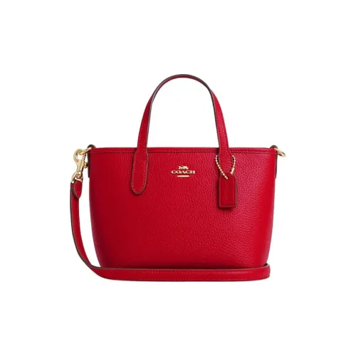 COACH Городская сумка Tote из коровьей кожи сумка для покупок сумка через плечо сумка мини женская красная