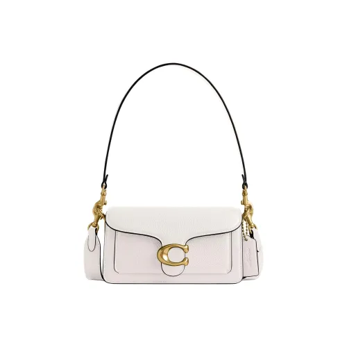 COACH Tabby Полированная Галька Кожа Портативная Сумка через плечо Сумка на плечо Маленькая Женская Мел